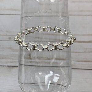Elegant Sterling Silver Fancy Link Bracelet 7.25”